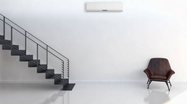 Modern parlak iç daire 3d render illüstrasyon