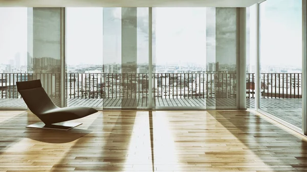 Intérieur lumineux moderne appartement illustration rendu 3D — Photo