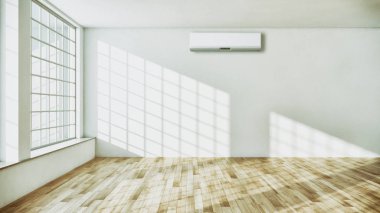 Modern parlak iç daire 3d render illüstrasyon