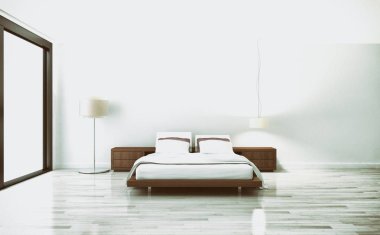 Modern parlak iç daire 3d render illüstrasyon