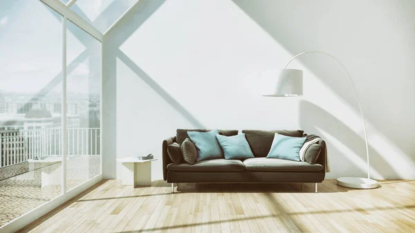 Moderna ljusa interiörer Lägenhet 3d rendering illustration — Stockfoto