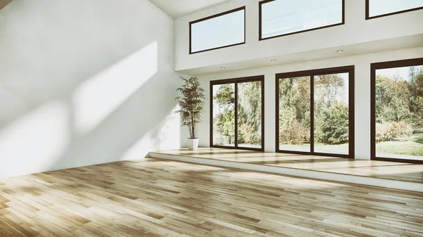 Modern parlak iç daire 3d render illüstrasyon