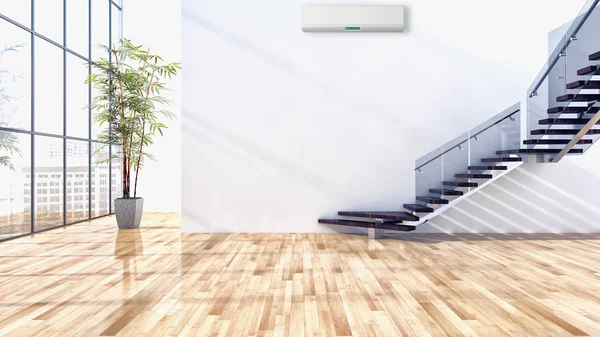 Modern parlak iç daire 3d render illüstrasyon