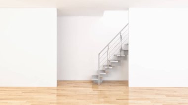 Modern parlak iç daire 3d render illüstrasyon