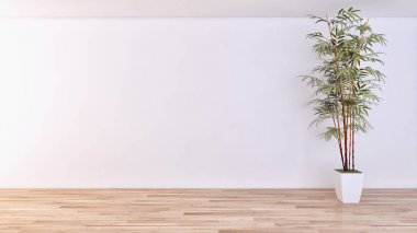 Modern parlak iç daire 3d render illüstrasyon