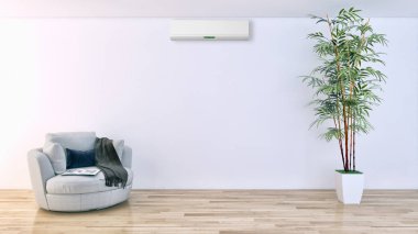 Klima 3d render çizim ile modern iç daire