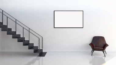 Mockup poster çerçeve 3d re ile modern parlak iç daire