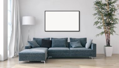 Mockup poster çerçeve 3d re ile modern parlak iç daire