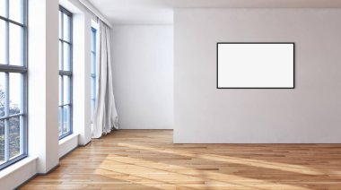 Mockup poster çerçeve 3d re ile modern parlak iç daire
