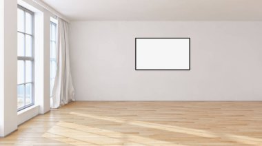 Mockup poster çerçeve 3d re ile modern parlak iç daire