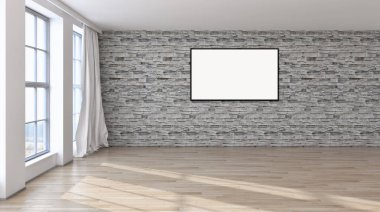 Mockup poster çerçeve 3d re ile modern parlak iç daire