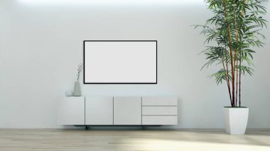 Mockup poster çerçeve 3d re ile modern parlak iç daire
