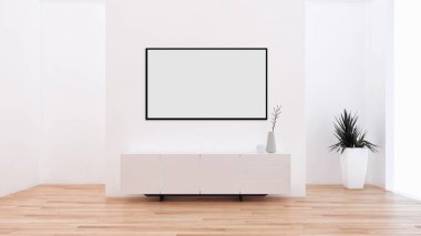 Mockup poster çerçeve 3d re ile modern parlak iç daire