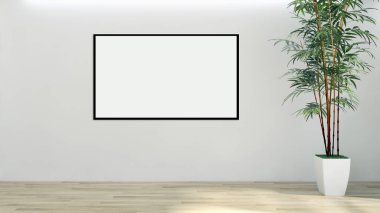 Mockup poster çerçeve 3d re ile modern parlak iç daire