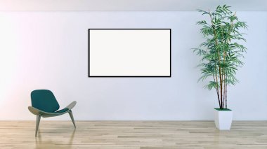 Mockup poster çerçeve 3d re ile modern parlak iç daire