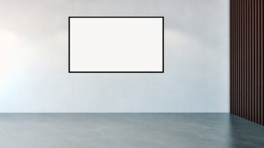 Mockup poster çerçevesi 3d render ile modern parlak iç daire
