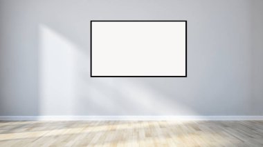 Mockup poster çerçevesi 3d render ile modern parlak iç daire