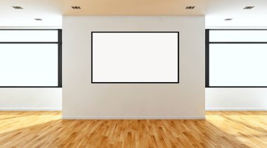 Mockup poster çerçevesi 3d render ile modern parlak iç daire