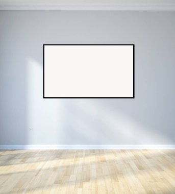 Mockup poster çerçevesi 3d render ile modern parlak iç daire