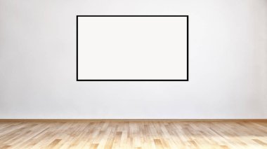 Mockup poster çerçevesi 3d render ile modern parlak iç daire