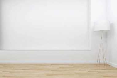 Modern parlak iç daire 3d render illüstrasyon