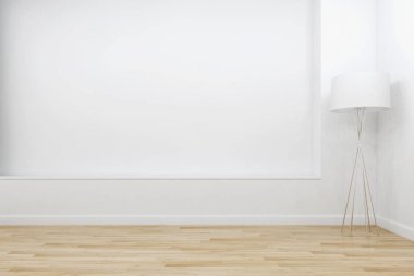 Modern parlak iç daire 3d render illüstrasyon