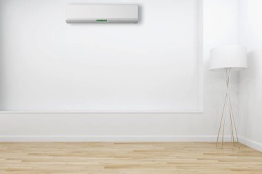 Modern parlak iç daire 3d render illüstrasyon