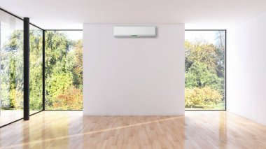 Modern parlak iç daire 3d render illüstrasyon