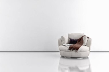 büyük lüks modern parlak iç Oda illüstrasyon 3d render