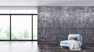 büyük lüks modern parlak iç Oda illüstrasyon 3d render