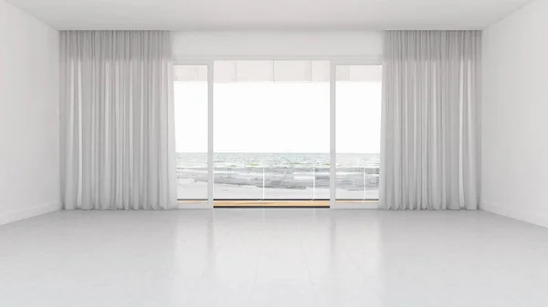 Velký luxus moderní minimální světlé interiéry pokoj mockup illustr — Stock fotografie