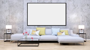 Büyük lüks, modern, en az aydınlık iç mekan, oda modelleme sanatçısı.