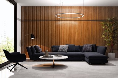 Büyük lüks, modern, en az aydınlık iç mekan, oda modelleme sanatçısı.