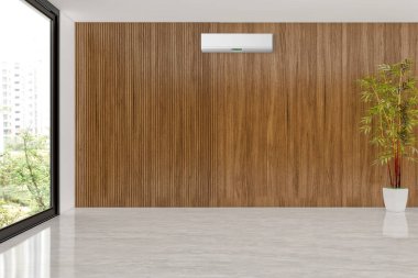 büyük lüks modern parlak iç mekanları ile Klima illus