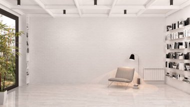 Büyük lüks, modern, en az aydınlık iç mekan, oda modelleme sanatçısı.