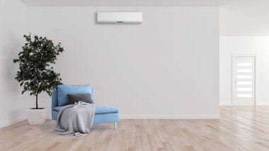 büyük lüks modern parlak iç mekanları ile Klima illus