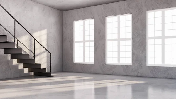 Μεγάλο πολυτελές σύγχρονο minimal φωτεινό εσωτερικό δωμάτιο mockup illustr — Φωτογραφία Αρχείου