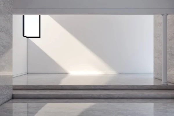 Gran lujo moderno mínimo luminoso interiores habitación mockup illustr — Foto de Stock