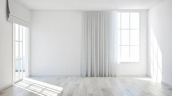 Duże luksusowe nowoczesne minimalne jasne wnętrza pokój makieta illustr — Zdjęcie stockowe