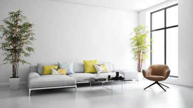 Büyük lüks, modern, en az aydınlık iç mekan, oda modelleme sanatçısı.