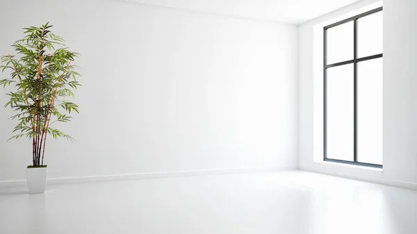 Большая роскошь современный минимальный яркий интерьер комнаты макета illustr — стоковое фото
