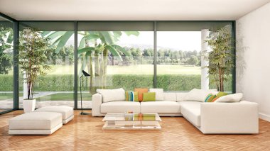 Büyük lüks, modern, en az aydınlık iç mekan, oda modelleme sanatçısı.