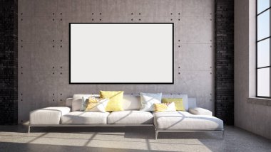 Büyük lüks, modern, en az aydınlık iç mekan, oda modelleme sanatçısı.