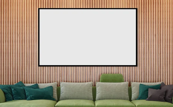Μεγάλο πολυτελές σύγχρονο minimal φωτεινό εσωτερικό δωμάτιο mockup illustr — Φωτογραφία Αρχείου