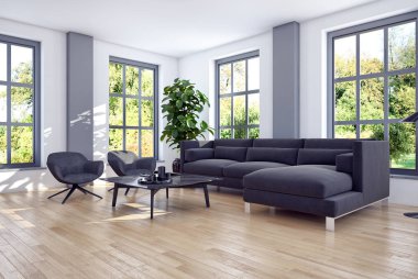 Büyük lüks, modern, en az aydınlık iç mekan, oda modelleme sanatçısı.