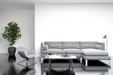 Büyük lüks, modern, en az aydınlık iç mekan, oda modelleme sanatçısı.