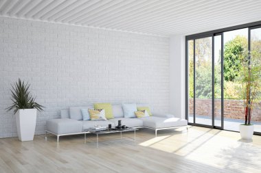 Büyük lüks, modern, en az aydınlık iç mekan, oda modelleme sanatçısı.