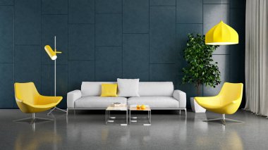 Büyük lüks, modern, en az aydınlık iç mekan, oda modelleme sanatçısı.