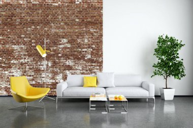 Büyük lüks, modern, en az aydınlık iç mekan, oda modelleme sanatçısı.