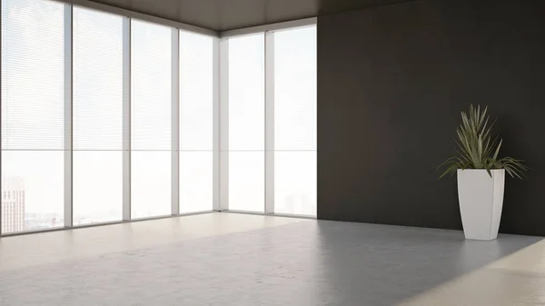 大規模な豪華な近代的な最小限の明るいインテリアルームモックアップ｜イラスト — ストック写真